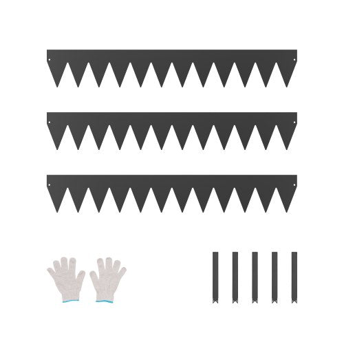 Stålkantlist, 3-pack 40 x 6 tum rostbeständig metallkantlist, böjbar trädgårdskant, kraftig gräsmatta, lätt att installera, rabattgångavdelare svart