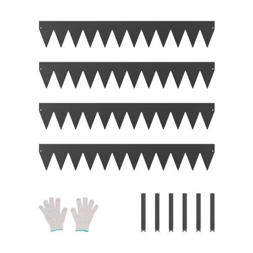 Steel Landscape Edging, 4 Packs 40 x 6 in Rust-Resistant Metal Landscape Edging, Bendable Garden Edging Border, Heavy Duty Lawn Edging, Easy-to-Install, Flower Bed Yard Pathway Divider Black