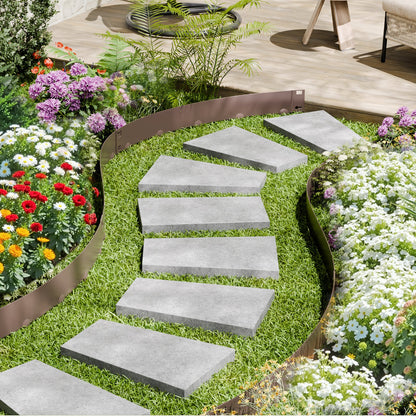 Stålkantlist, 5-pack 39 x 4 tum rostbeständig metallkantlist, böjbar trädgårdskant, kraftig gräsmatta, lätt att installera, rabattgångavdelare brun