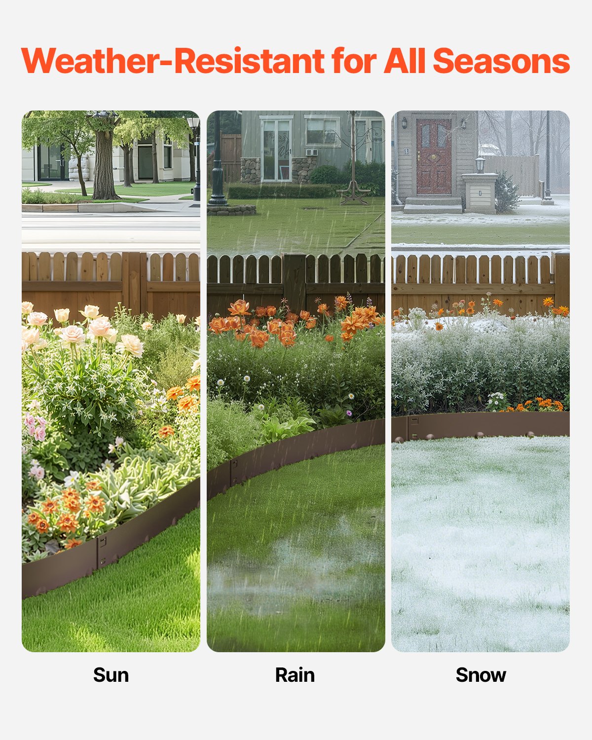 Stålkantlist, 5-pack 39 x 3 tum rostbeständig metallkantlist, böjbar trädgårdskant, kraftig gräsmatta, lätt att installera, rabattgångavdelare brun