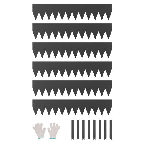 Steel Landscape Edging, 6 Packs 40 x 8 in Rust-Resistant Metal Landscape Edging, Bendable Garden Edging Border, Heavy Duty Lawn Edging, Easy-to-Install, Flower Bed Yard Pathway Divider Black