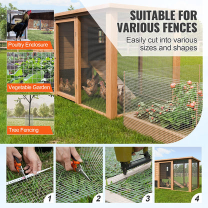 Järnvaruduk, 1/2 tum 24 tum x 100 fot 19 Gauge, varmgalvaniserad trådnätsrulle, hönsnätsstängsel, trådnät för kaninburar, trädgård, små gnagare