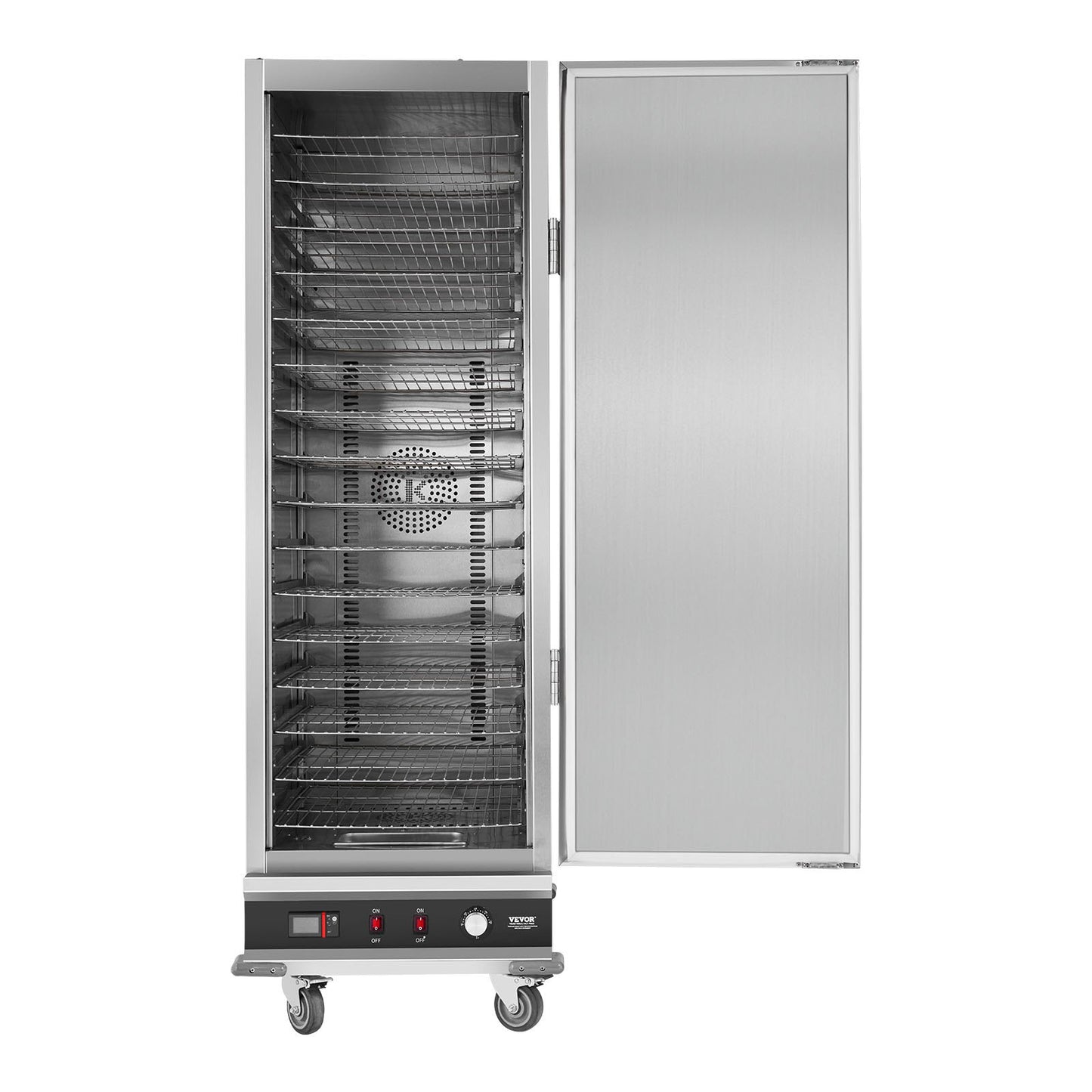 Hot Box Food Warmer, 16-Tier Large Concession Warmer with Water Tray, Single-door and Adjustable Shelves, Stainless Steel Food Warmer Cabinet, Ideal for Storing Pizza, Chicken, Restaurant