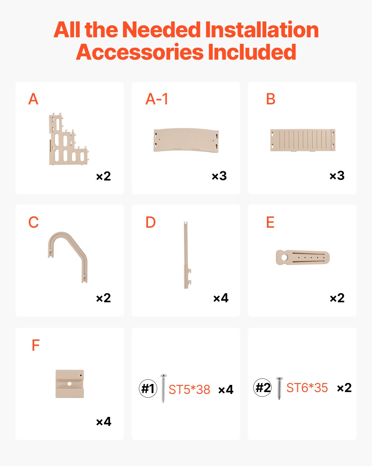 Poolstege, 3-stegs dubbla ledstänger med halkfria, kraftiga steg, max lastkapacitet 180 kg, för 90-122 cm nedgrävda och ovanmarkspooler på alla typer av däckytor, taupe