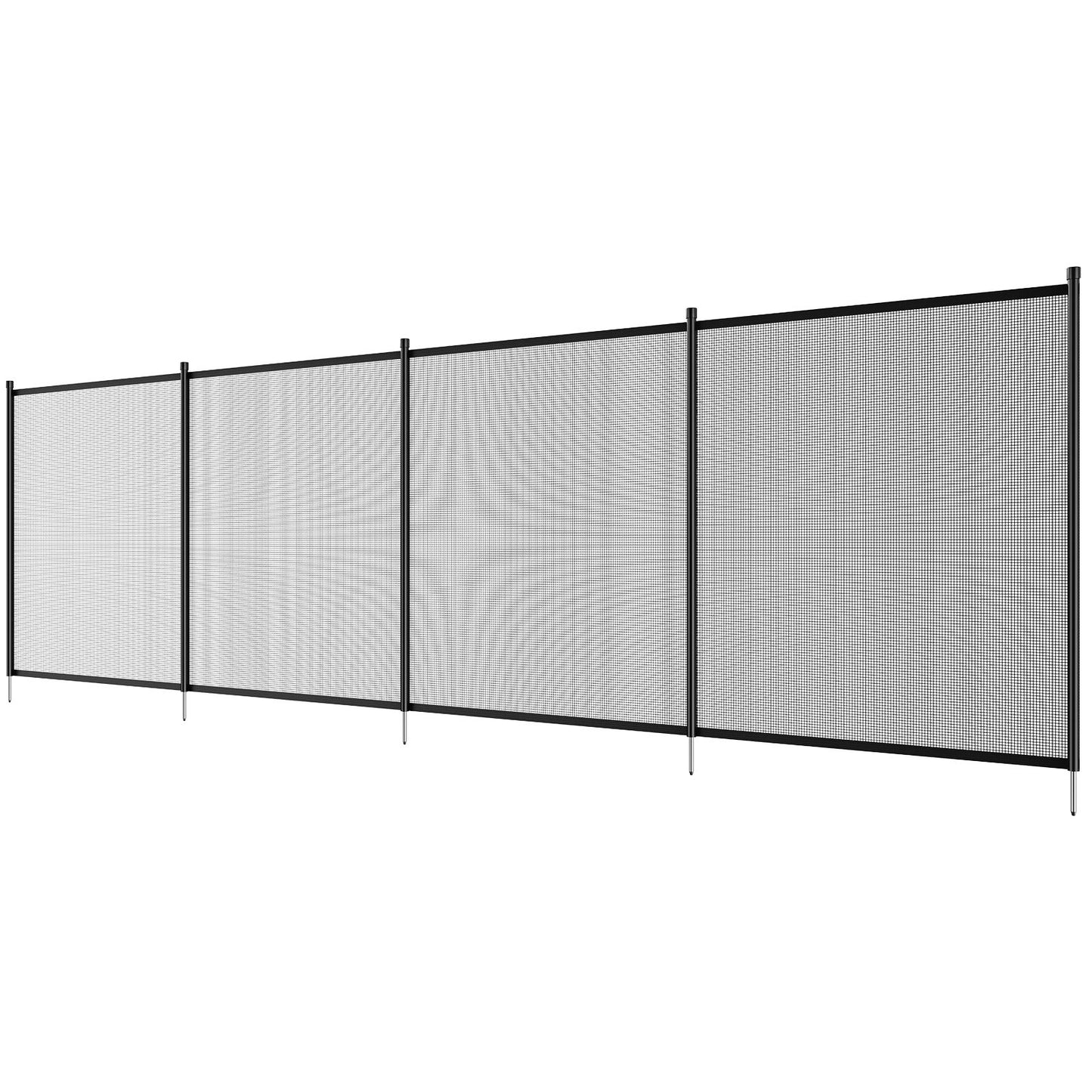 Pool Fence, 1.2 x 3.7 m Pool Fences for Inground Pools, Removable Child Safety Pool Fencing, Easy DIY Installation Swimming Pool Fence, 340gms Teslin PVC Pool Fence Mesh Protects Kids and Pets