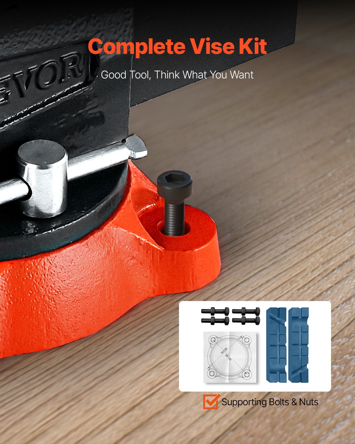 Bench Vise, 140 mm(5.5") Jaw Width, 140 mm(5.5") Max Jaw Opening Multipurpose Vise with 360°Swivel Locking Base, 71 mm(2.8") Throat Depth, Heavy Duty Ductile Iron Workbench Vise, Two-Way Jaws for Clamping Round Pipes