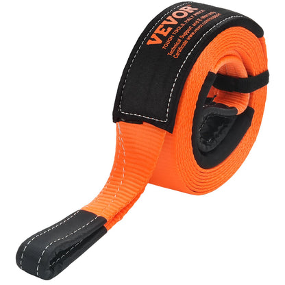 Heavy Duty Tow Strap Recovery Kit 76.2 mm x 6.1 m (MBS-16329 kg) Tree Saver Winch Strap, Triple Reinforced Loop & Protective Sleeves & Storage Bag, 19 mm D-Ring Shackles, for Truck Jeep SUV ATV