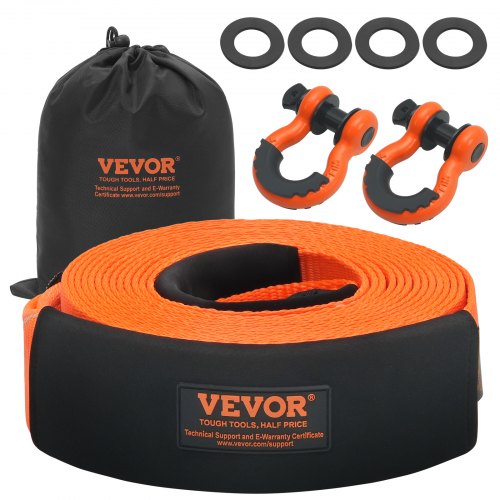 Heavy Duty Tow Strap Recovery Kit 3" x 30 ft (MBS-36,000 lbs) Tree Saver Winch Strap, Triple Reinforced Loop & Protective Sleeves & Storage Bag , 3/4" D-Ring Shackles, for Truck Jeep SUV ATV