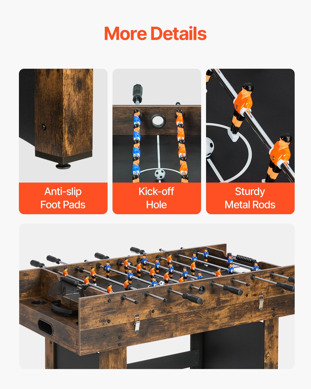 3-i-1 kombinationsspelbordsset, 54" airhockeybord, multikombinationsbord med airhockey, pingis, fotboll, pushers och puckar, luftdrivet arkadhockeybord för familjens spelrum och kontor