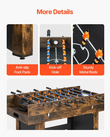 3-i-1 kombinationsspelbordsset, 54" airhockeybord, multikombinationsbord med airhockey, pingis, fotboll, pushers och puckar, luftdrivet arkadhockeybord för familjens spelrum och kontor