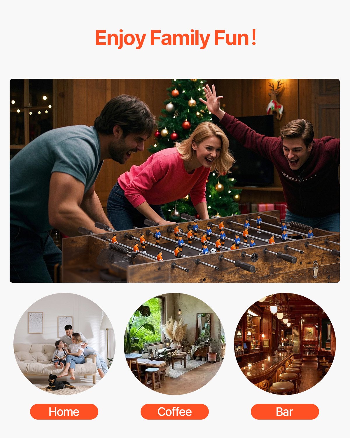 3-i-1 kombinationsspelbordsset, 54" airhockeybord, multikombinationsbord med airhockey, pingis, fotboll, pushers och puckar, luftdrivet arkadhockeybord för familjens spelrum och kontor