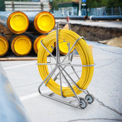 Fish Tape Puller Fiberglass 200mx7,9mm (656 ft 5/16 in) Wire Cable Running Duct Rodder