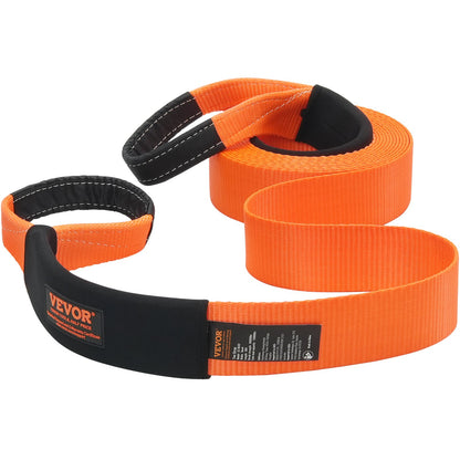 Polyester Heavy Duty Tow Strap Recovery Kit 3" x 30 ft/7.6 cm x 9.1 m (MBS-36,000 lbs/16,329 kg) Winch Strap, Triple Reinforced Loop, Snatch Strap + 2" (5.1 cm) Shackle Hitch Receiver + 3/4" (1.9 cm) D-Ring Shackles (2PCS) + Storage Bag