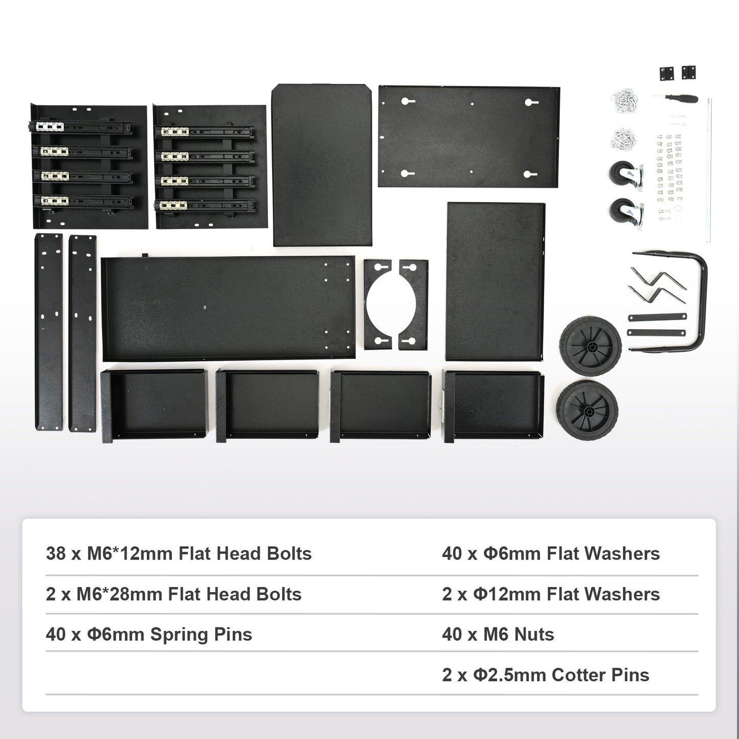 Welding Cart, 2-Tier 4 Drawers Welder Cart with 120.2 kg Weight Capacity, 360° Swivel Wheels, Tank Storage Safety Chains, Heavy Duty Rolling MIG Welder Cart for Mig Welder and Plasma Cutter