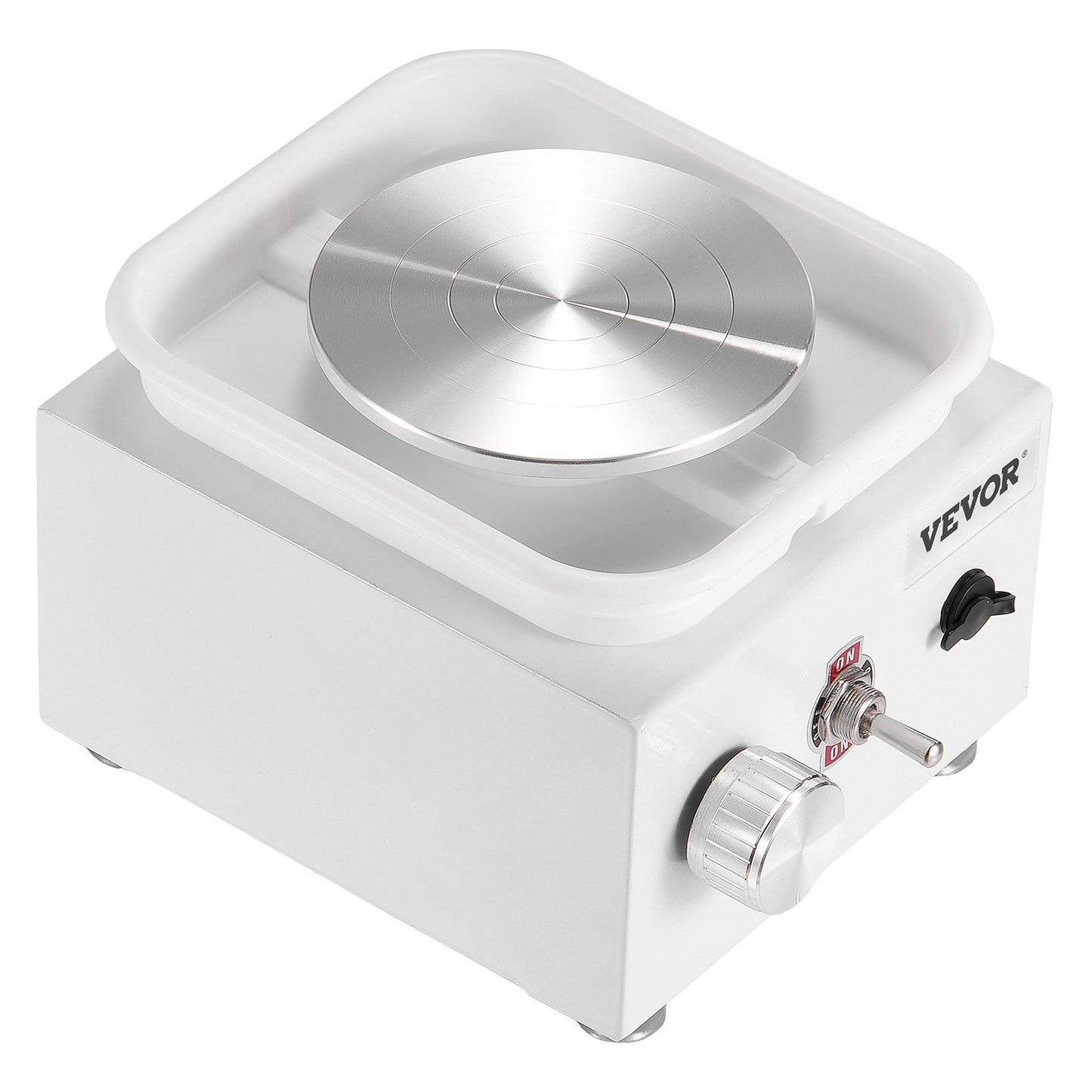 Mini keramikhjul, 0-320 varv/min justerbar hastighet avtagbar skålformningsmaskin, 2,56 tum/3,94 tum 2 skivspelare elektrisk keramikhjulsmaskin, 18 st tillbehör, för konsthantverk hem DIY, vit