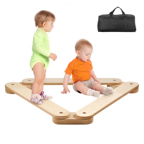 Balance Beam Stepping Stones, 3 PCS Wooden Toddler Balance Boards, Montessori Toy for Kids 2-6, Build Coordination and Gross Motor Skills, Gymnastics Course Indoor & Outdoor for Girls Boys Gift