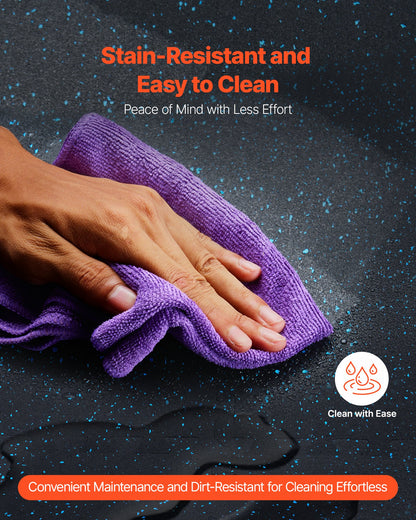 0.56 Inch Thick Gym Floor Mats, 25 Tiles Rubber Top with EVA Foam, 25" x 25" Gym Flooring Workout Mats with 100sq.ft Coverage, Interlocking Puzzle Gym Mats for Gym, Home, Garage, Black & Blue