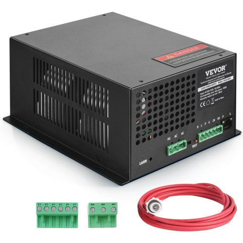 CO2 Laser Power Supply, 100W, Power Supply for 100W Laser Tube, Constant Current Protection, Open Circuit Protection, Fast Heat Dissipation, Compatible for Multi-brand Laser Engravers & Cutters