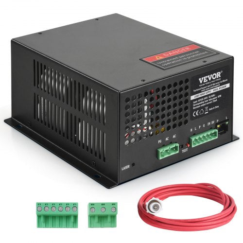 CO2 Laser Power Supply, 60W, Power Supply for 60W Laser Tube, Constant Current Protection, Open Circuit Protection, Fast Heat Dissipation, Compatible for Multi-brand Laser Engravers & Cutters