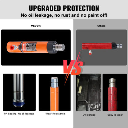 12 tons portakraftssats, bärbar hydraulisk domkraft med 1,4 m oljeslang, reparationssats för bilram med förvaringsväska för bilreparationer, lastbilar, lantbruk