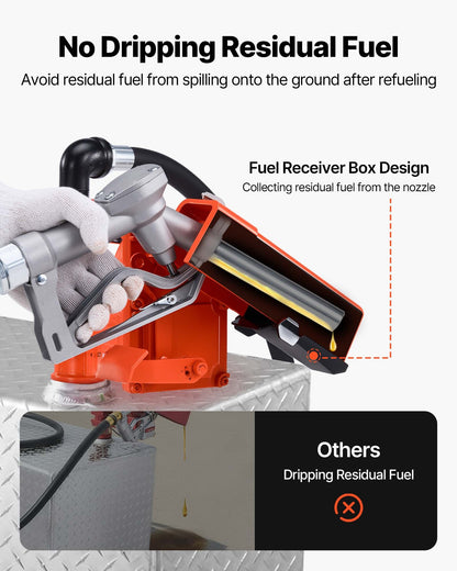 Fuel Transfer Pump, 12V DC 61 L/min(16 GPM) 186W(1/4 HP) Diesel Pump, Extractor Pumps with Manual Nozzle, Discharge Hose and Suction Pipe, for Gasoline, Diesel, Kerosene, Ethanol-Methanol Blends & Biodiesel