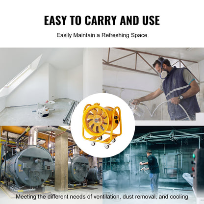 Portable Ventilator, 406.4mm Heavy Duty Cylinder Fan, 1100W Strong Shop Exhaust Fan 4240CFM, 5m Power Cord (No charging head), Industrial Utility Blower for Sucking Dust, Smoke Home/Workplace