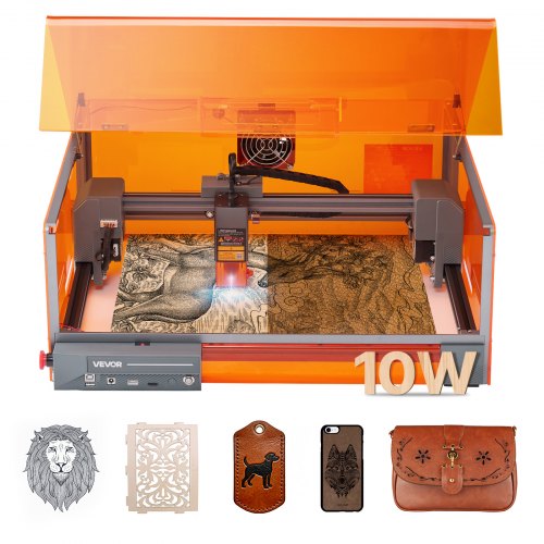 Laser Engraver, 10W, Laser Engraving and Cutting Machine with Enclosure, Laser Cutter Engraver Machine, 300 x 300 mm Working Area, 7000 mm/min, for Wood, Leather, Glass, Certain Metal, Class 1