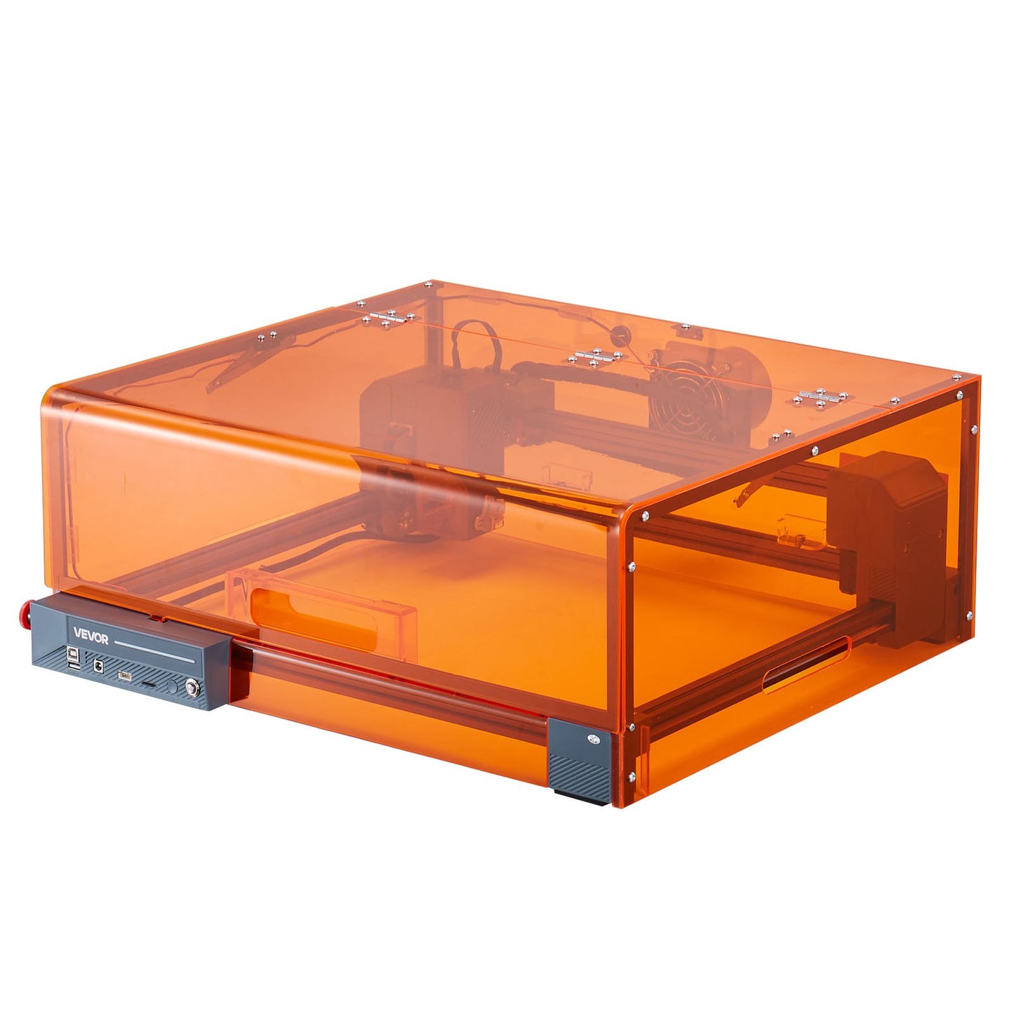 Lasergravör, 20W, lasergraverings- och skärmaskin med hölje, laserskärare och gravör, 7000 mm/min, 300 x 300 mm arbetsyta, för trä, läder, glas, vissa metaller, klass 1