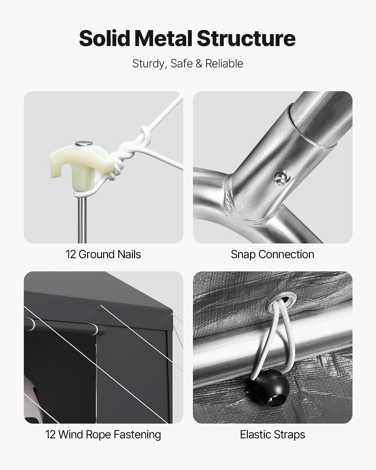 Carport, 10 x 20 FT Outdoor Car Canopy, Potable Carport with Removable Sidewalls & Door, Heavy Duty Car Shelter, UV-Resistant & Water-Resistant, All-Season Protection for Automobile Boat Grey