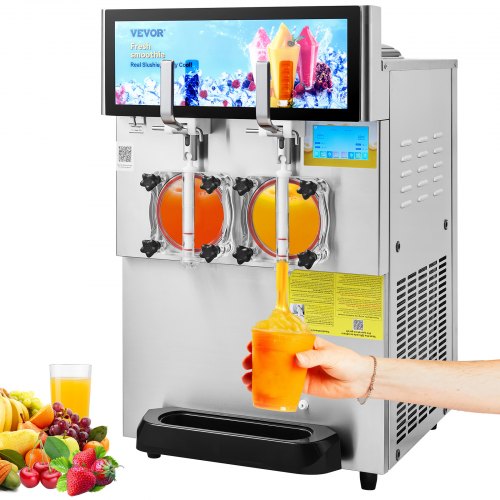 8L / 2.1 Gal Double Bowl Commercial Slushy Machine Margarita Smoothie Frozen Drink