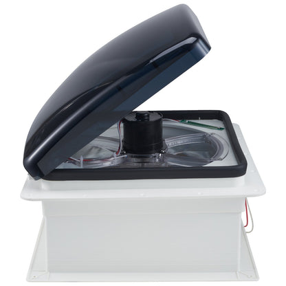 RV Vent Fan, 14 inch RV Roof Vent Fan 12V, Powerful 10-Speed Reversible Fan with Remote Control, Built-in DC Motor, Power Top Lid,12 inch Fan Blade,Fits 14 x14 inch Roof Openings