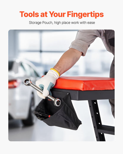 Krypvagn för fordonsmontering, med justerbar höjd 1219-1930 mm, 400 LBS kapacitet hög krypvagn, 4 svängbara hjul, kraftig krypvagn för bilreparation och underhåll