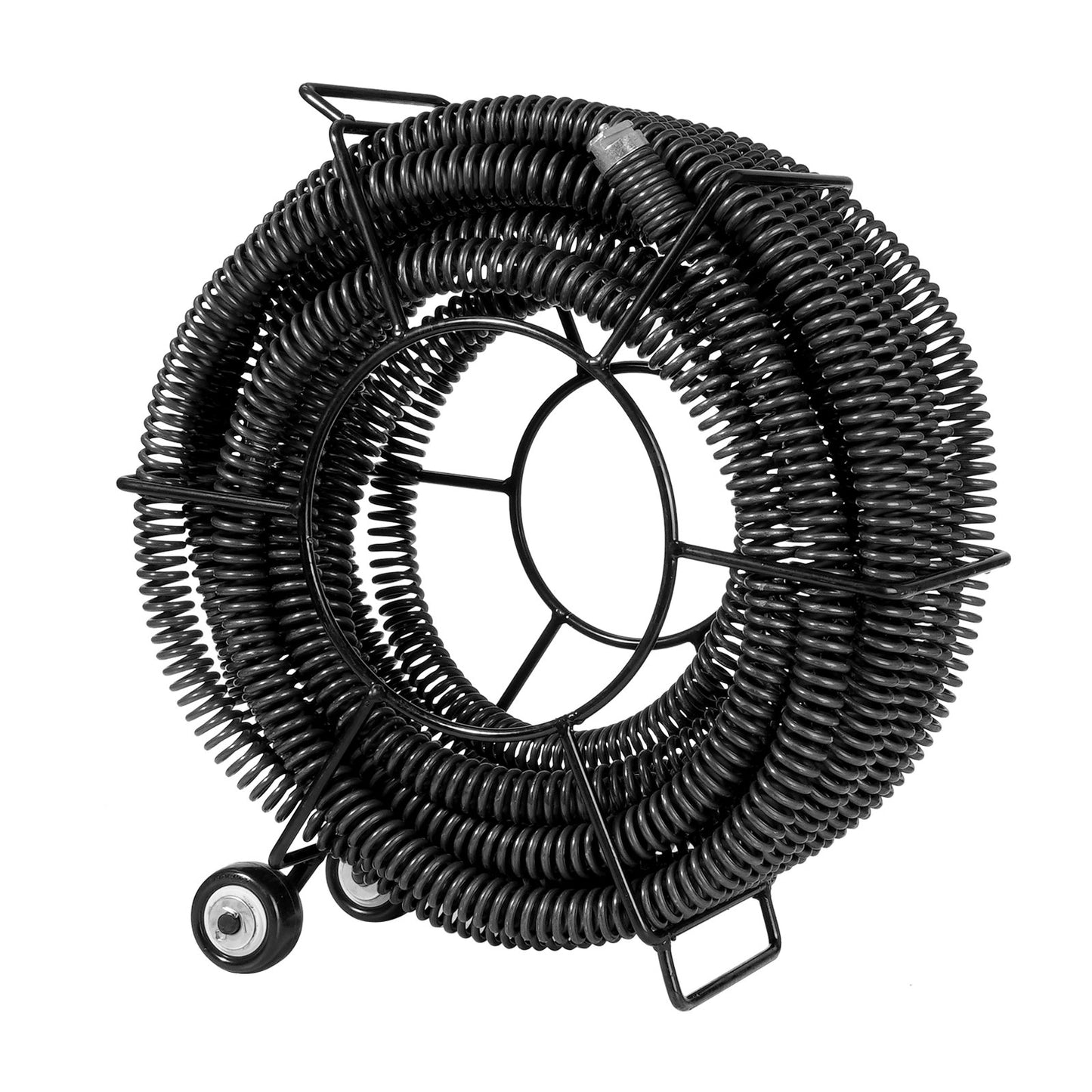 Drain Cleaning Cable 60 FT x 1-1/5 Inch, Professional Sectional Drain Cleaner Cable with 6 Cutters for 2.0" to 7.9" Pipes, Hollow Core Sewer Drain Auger Cable for Sink, Floor Drain, Toilet