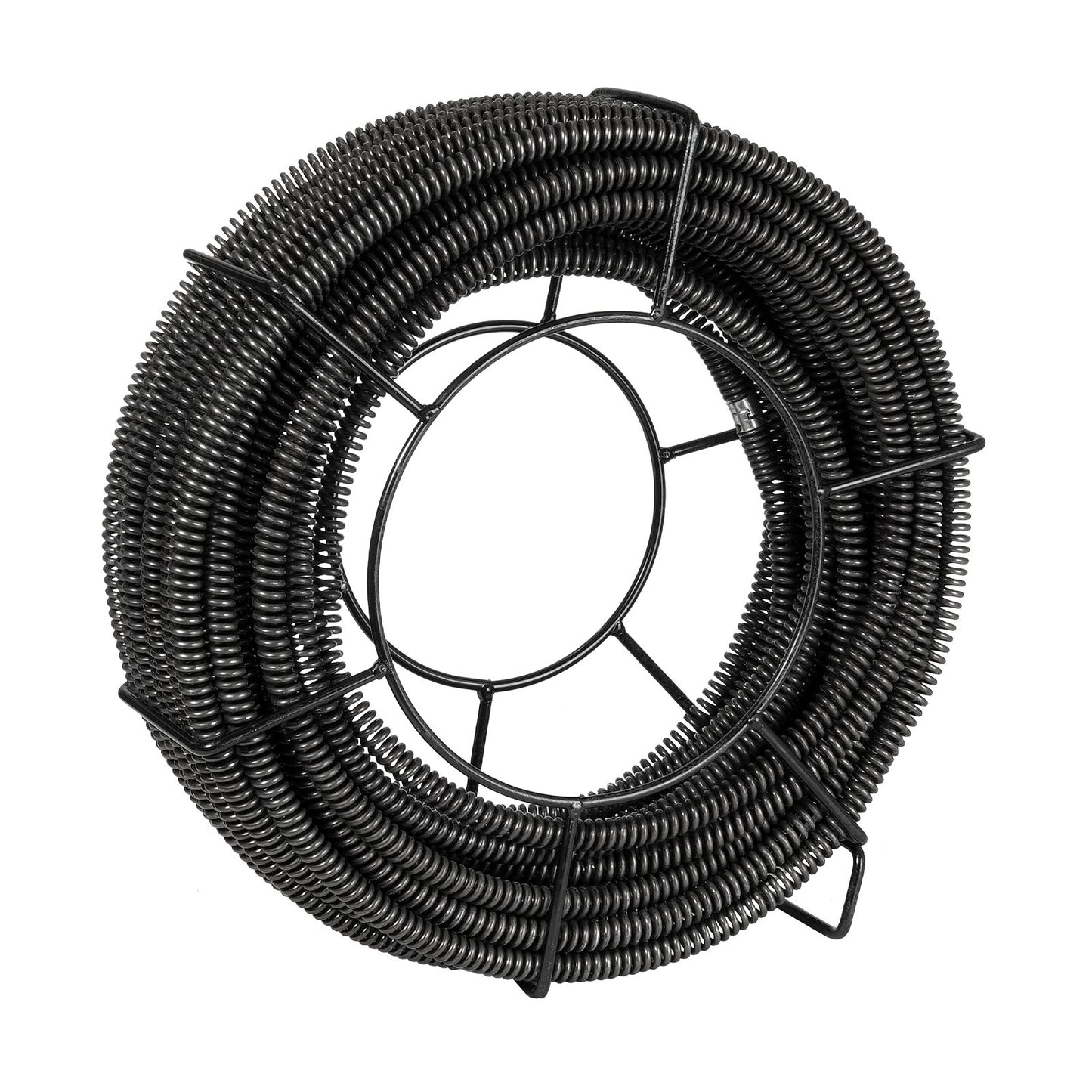 Sectional Drain Cleaning Cable 100FT/30.5 m x 5/8In/1.6 cm & 7 Cutters for 0.8"-3.9"/2-10 cm Pipes