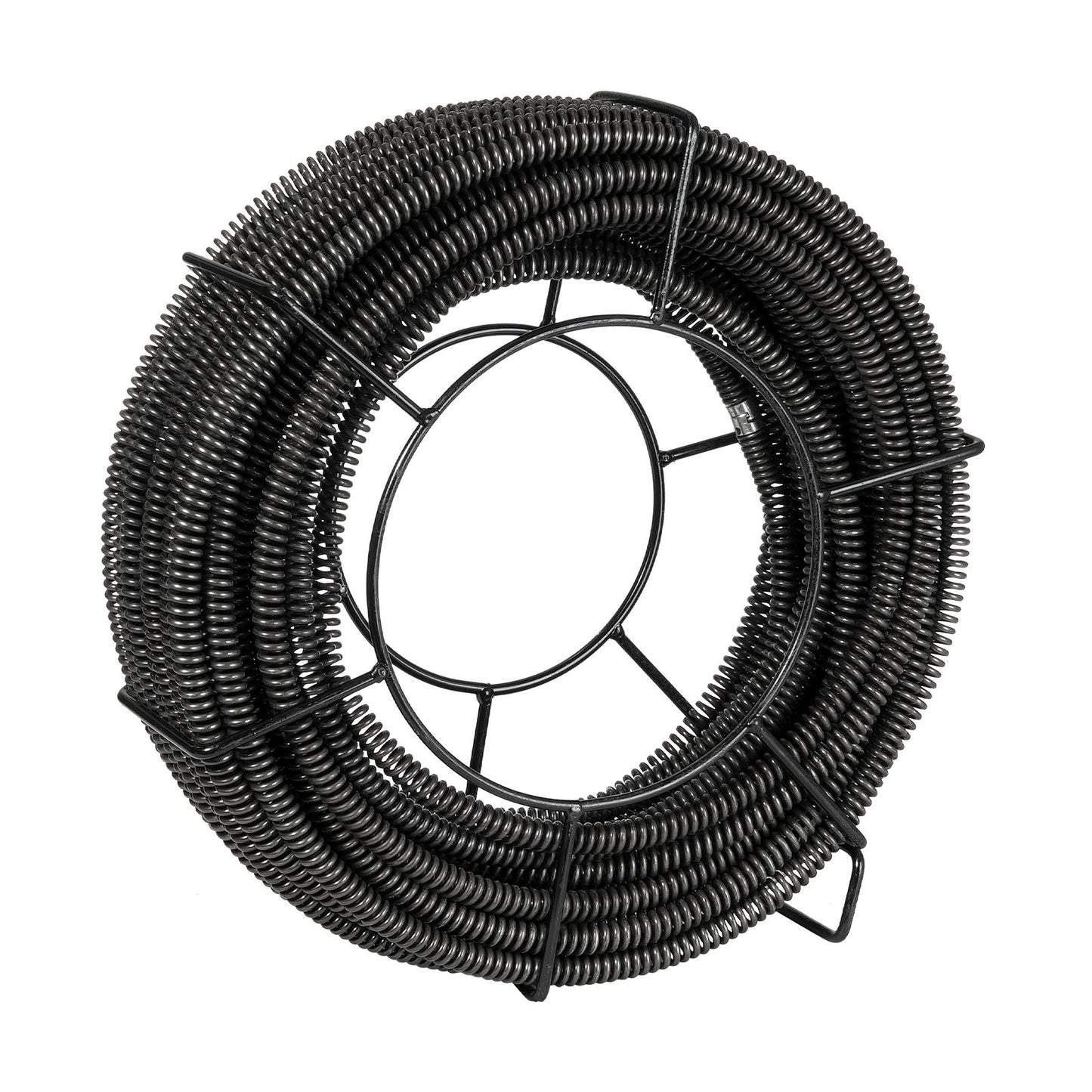 Sectional Drain Cleaning Cable 100FT/30.5 m x 5/8In/1.6 cm & 7 Cutters for 0.8"-3.9"/2-10 cm Pipes