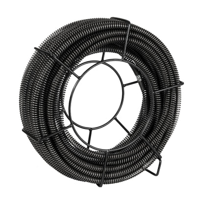 Sectional Drain Cleaning Cable 100FT/30.5 m x 5/8In/1.6 cm & 7 Cutters for 0.8"-3.9"/2-10 cm Pipes