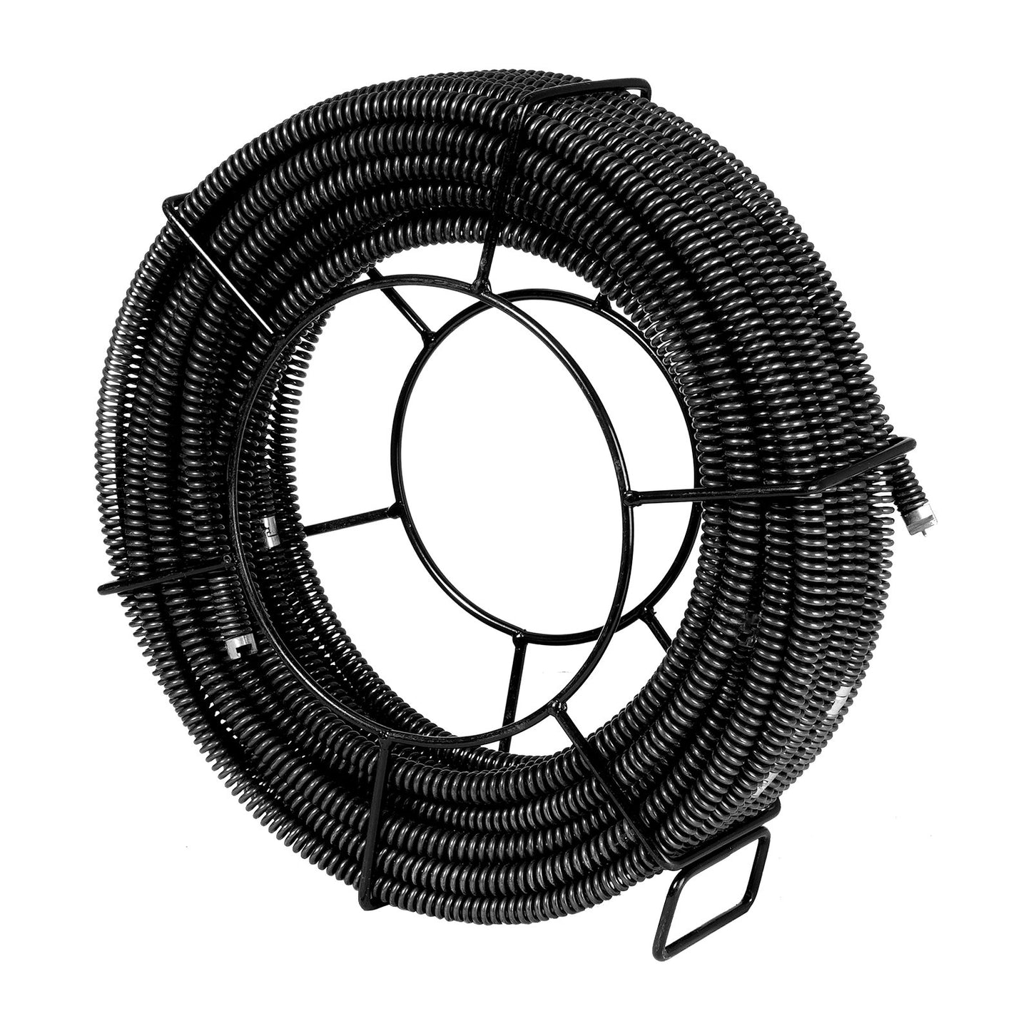 Sectional Drain Cleaning Cable 100FT/30.5 m x 5/8In/1.6 cm & 7 Cutters for 0.8"-3.9"/2-10 cm Pipes