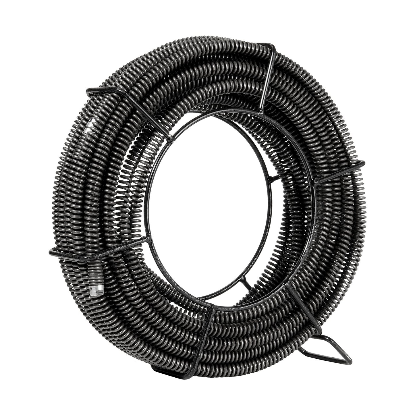 Sectional Drain Cleaning Cable 66FT/20.1 m x 5/8In/1.6 cm & 7 Cutters for 0.8"-3.9"/2-10 cm Pipes
