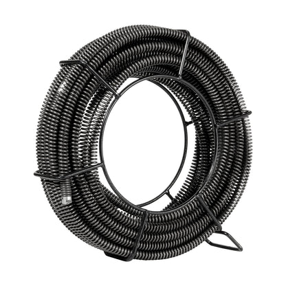 Sectional Drain Cleaning Cable 66FT/20.1 m x 5/8In/1.6 cm & 7 Cutters for 0.8"-3.9"/2-10 cm Pipes
