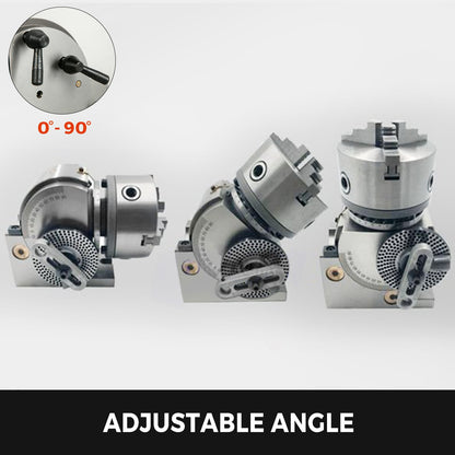 Dividing Head 4 Inch Indexing Head Milling 100MM Semi-Universal Dividing Head 4 Inch 3 jaw Chuck Dividing Head Set with Index Plates and Tailstock for Precision rotary table
