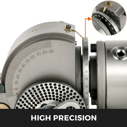 Dividing Head 4 Inch Indexing Head Milling 100MM Semi-Universal Dividing Head 4 Inch 3 jaw Chuck Dividing Head Set with Index Plates and Tailstock for Precision rotary table