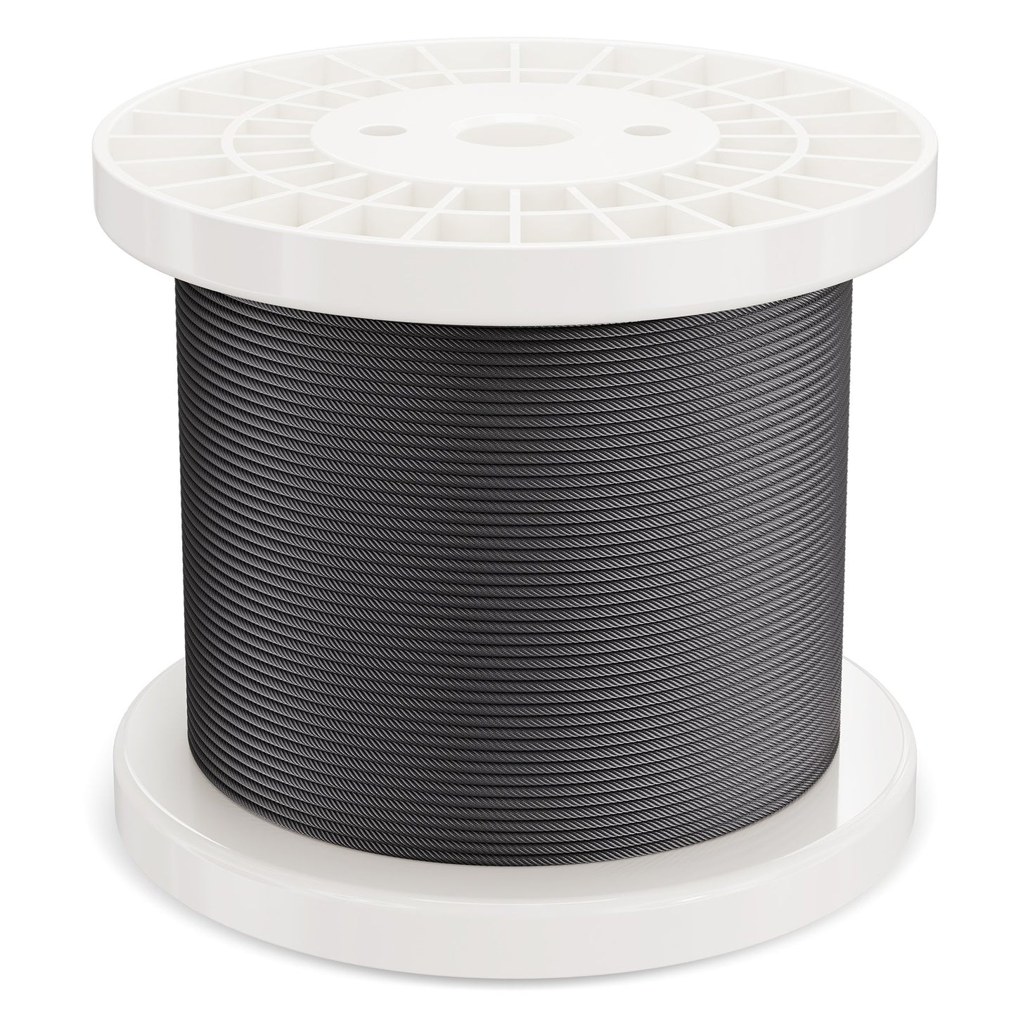 Stålvajersats, 1/8" 500 fot 316 rostfritt stålvajer med avbitare och handskar, 1600 lbs brottstyrka, 7x7 trådar kärna marin flygplanskvalitet för ledstång, trappstängsel utomhus, svart