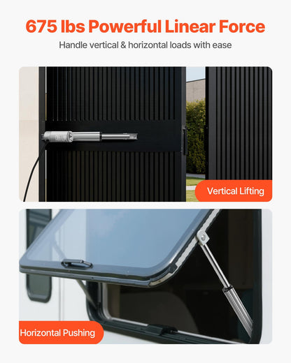 12V Linear Actuator, 101.6mm Stroke IP65 Waterproof Linear Actuator, 3000N 5mm/s Motion Actuators with Mounting Brackets for Solar Trackers, Industrial Machinery, Door Opener