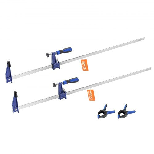 Bar Clamps for Woodworking, 2-Pack 91.4 cm Opening, Lockable F-Clamp with 272 kg Load Limit,63.5 mm Depth, Cast Iron and Carbon Steel, Easy to Use, Wood Clamps for Woodworking Metal Working