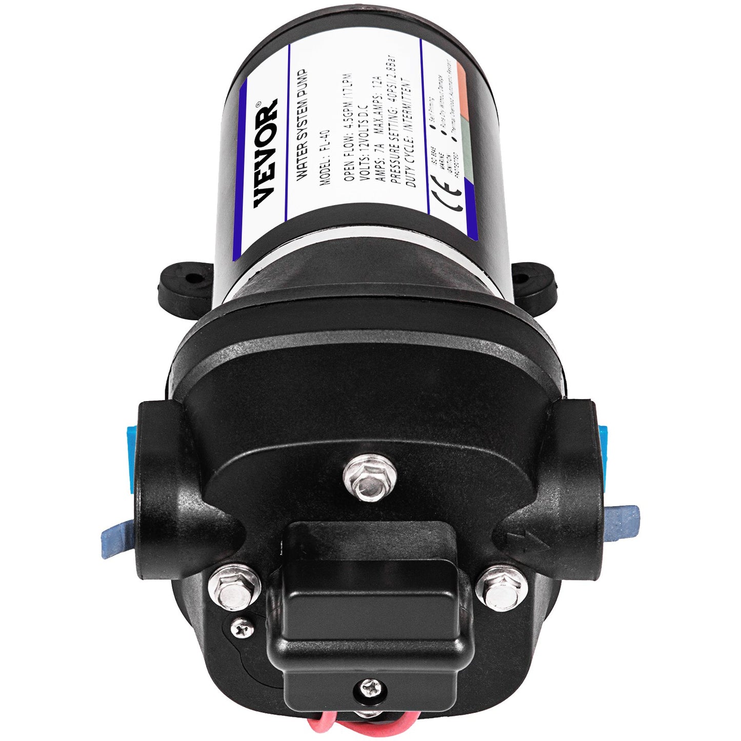 Water Pressure Diaphragm Pump, 12V FL-40 High Pressure Diaphragm Water Pump, 2.7 bar(40PSI) Automatic Self Priming Water Pump, 17L/MIN Misting Booster Sprayer Diaphragm Pump for Caravan Boat RV Garden