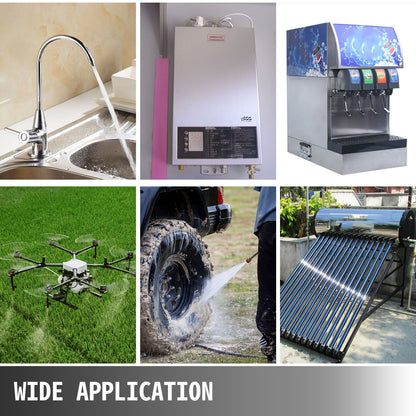 Water Pressure Diaphragm Pump, 12V FL-40 High Pressure Diaphragm Water Pump, 2.7 bar(40PSI) Automatic Self Priming Water Pump, 17L/MIN Misting Booster Sprayer Diaphragm Pump for Caravan Boat RV Garden