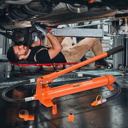 10 tons portabelt kraftpaket, hydraulcylinder med pump, domkraft med 1,4 m oljeslang, reparationsverktyg för böjd ram med förvaringsväska för bilar, garage, tung utrustning, mekaniker (22046 pund)