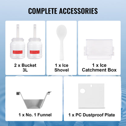 Commercial Snowflake Ice Machine, 375LBS/24H Snowflake Ice Maker, Stainless Steel Ice Shaver Machine, Electric Snow Cone Maker, Air Cooling System for Rapid Heat Dissipation, for Bakery, Cafe