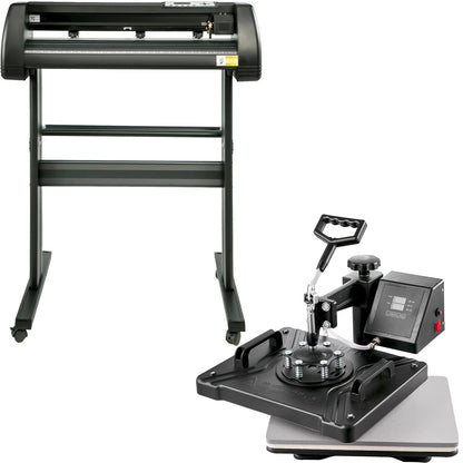 5in 1 Digital 15"x12" Heat Press&34" Vinyl Cutter w/ Signmaster Software