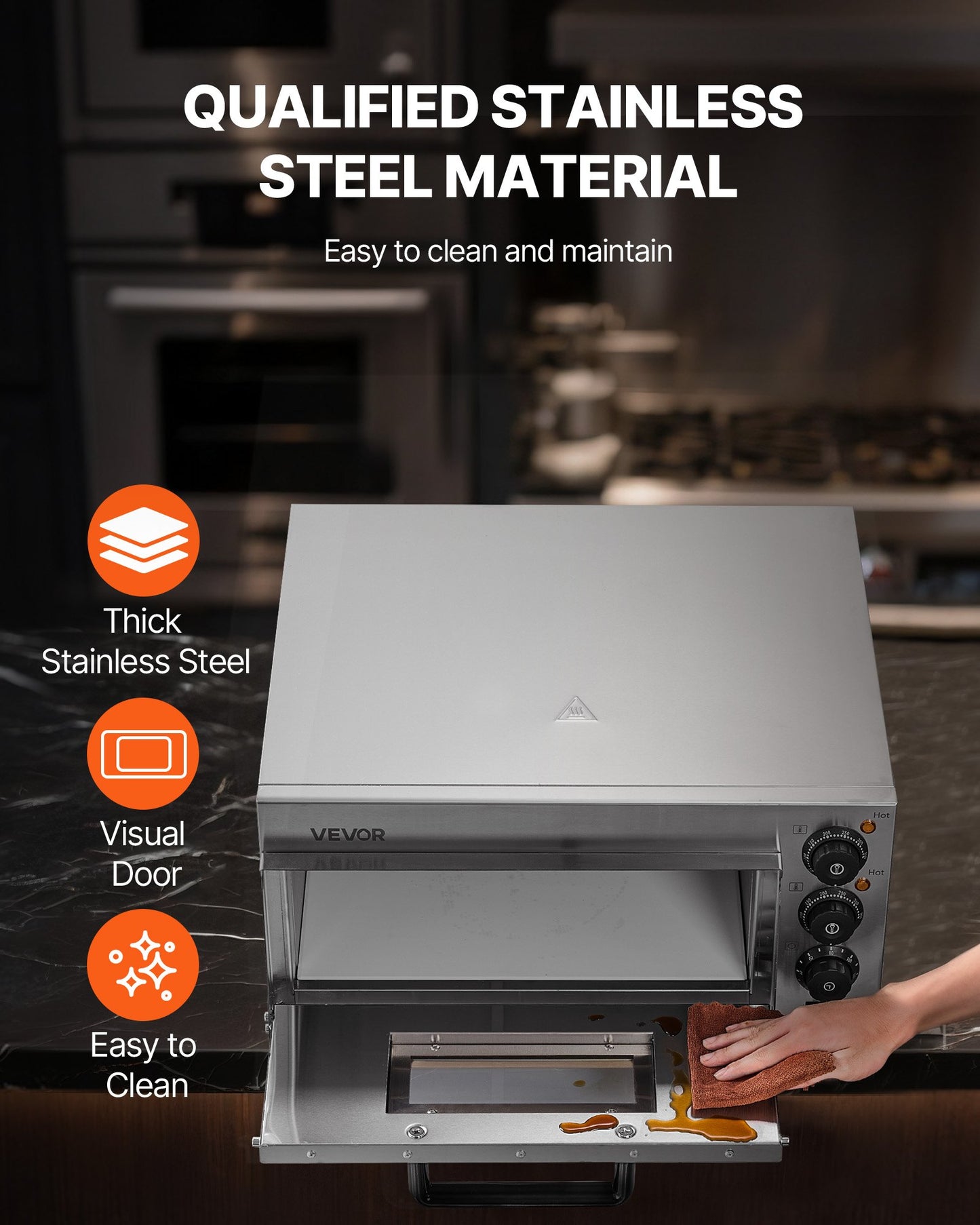 Kommersiell bänkpizzaugn Elektrisk pizzaugn för 40,6 cm pizza inomhus